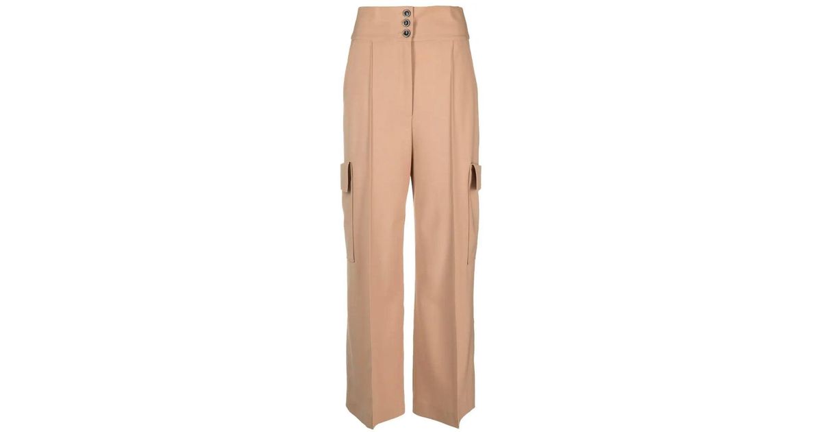 MSGM Women's Highwaisted Cargo Pants Beige in Natural Lyst
