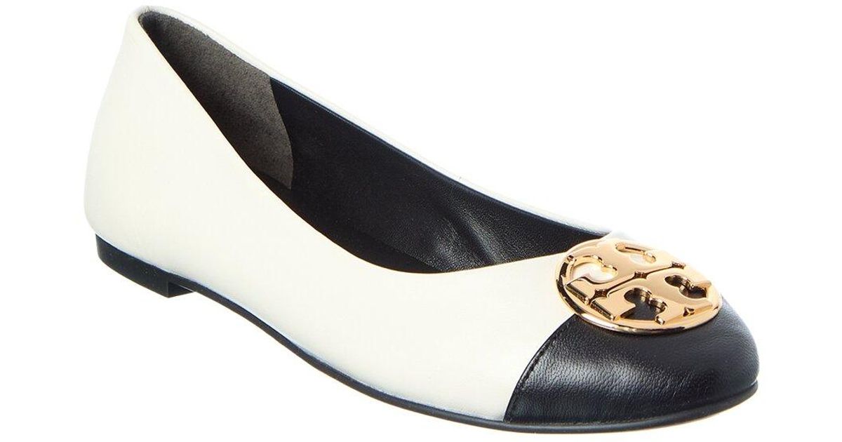 Tory Burch Chelsea Cap-Toe Leather Ballet Flat in Blue | Lyst UK