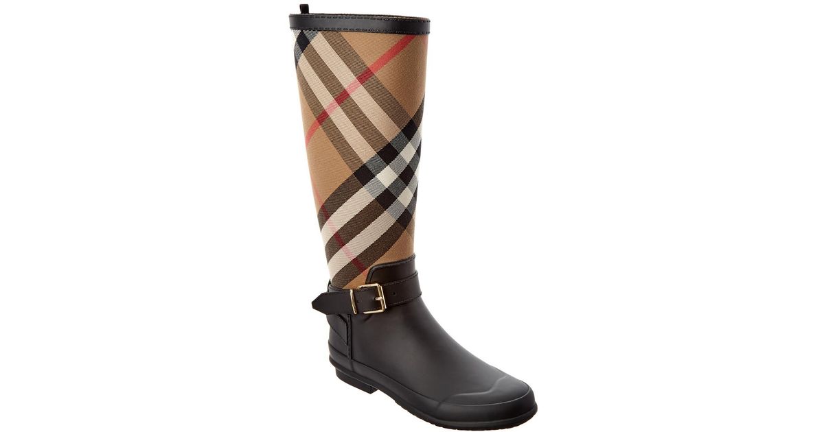 burberry house check rain boots