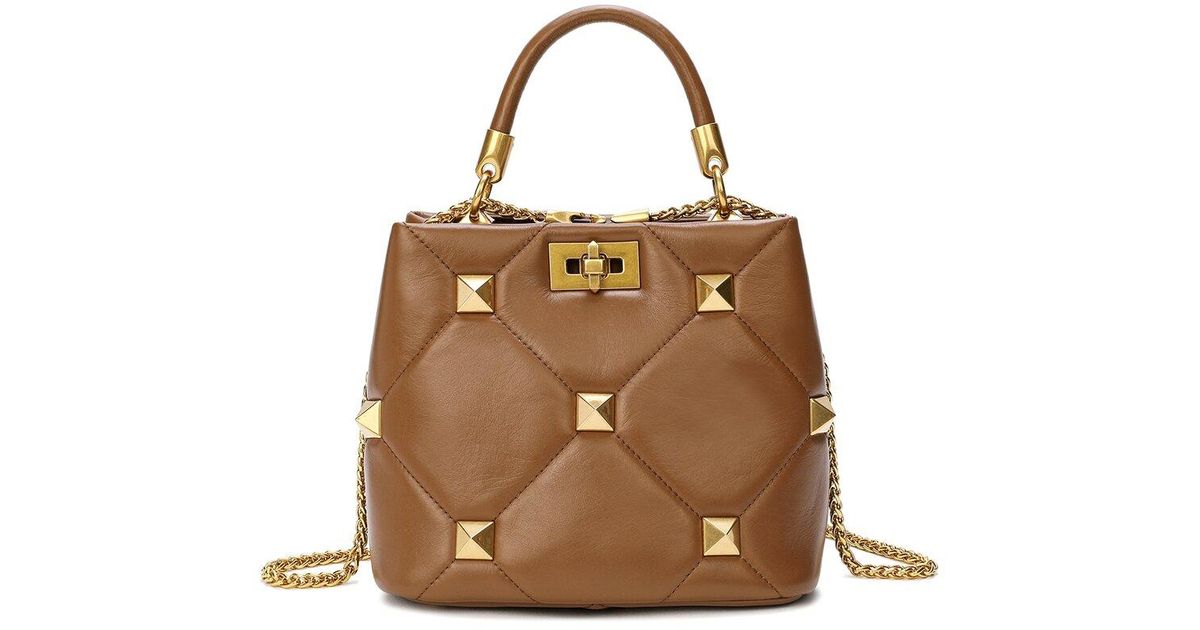 Tiffany & Fred Quilted & Studded Leather Top Handle Shoulder Bag in Caramel (Brown) Lyst