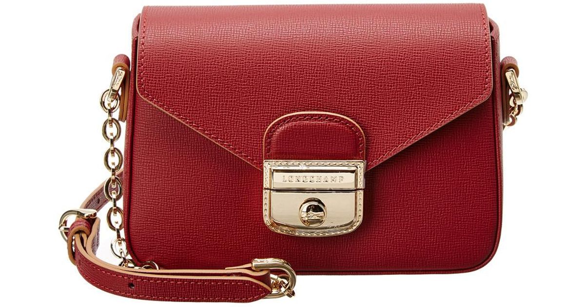 Longchamp Le Pliage Heritage Xs Leather Crossbody in Red - Lyst