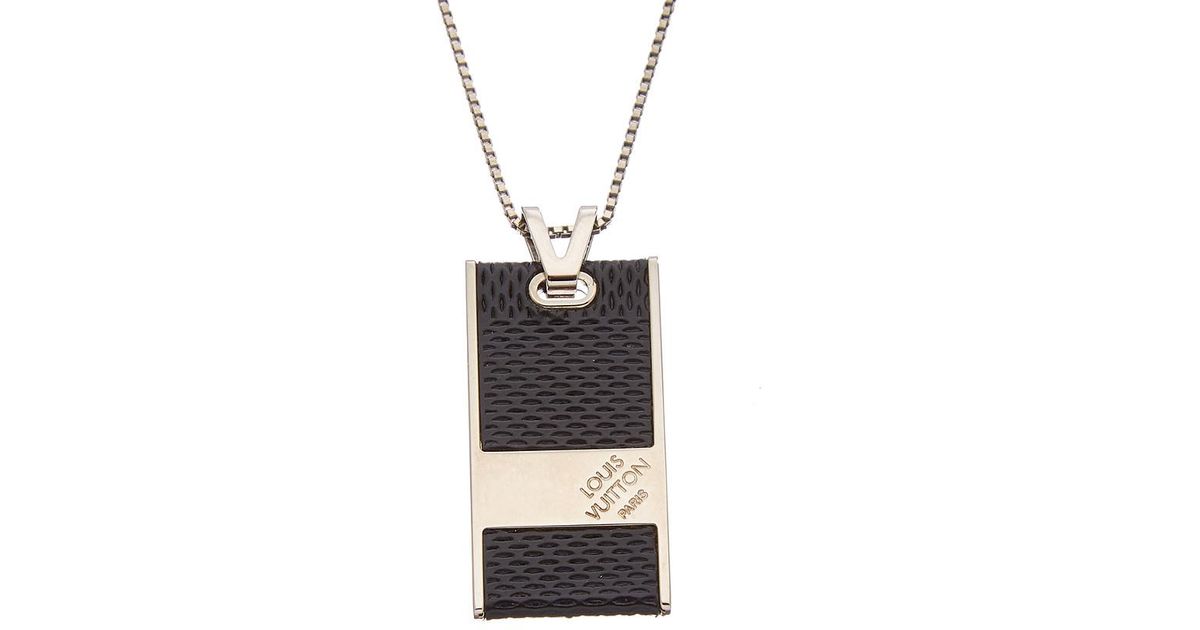 Louis Vuitton Black & Silver-tone Soho Pendant Necklace for Men - Lyst