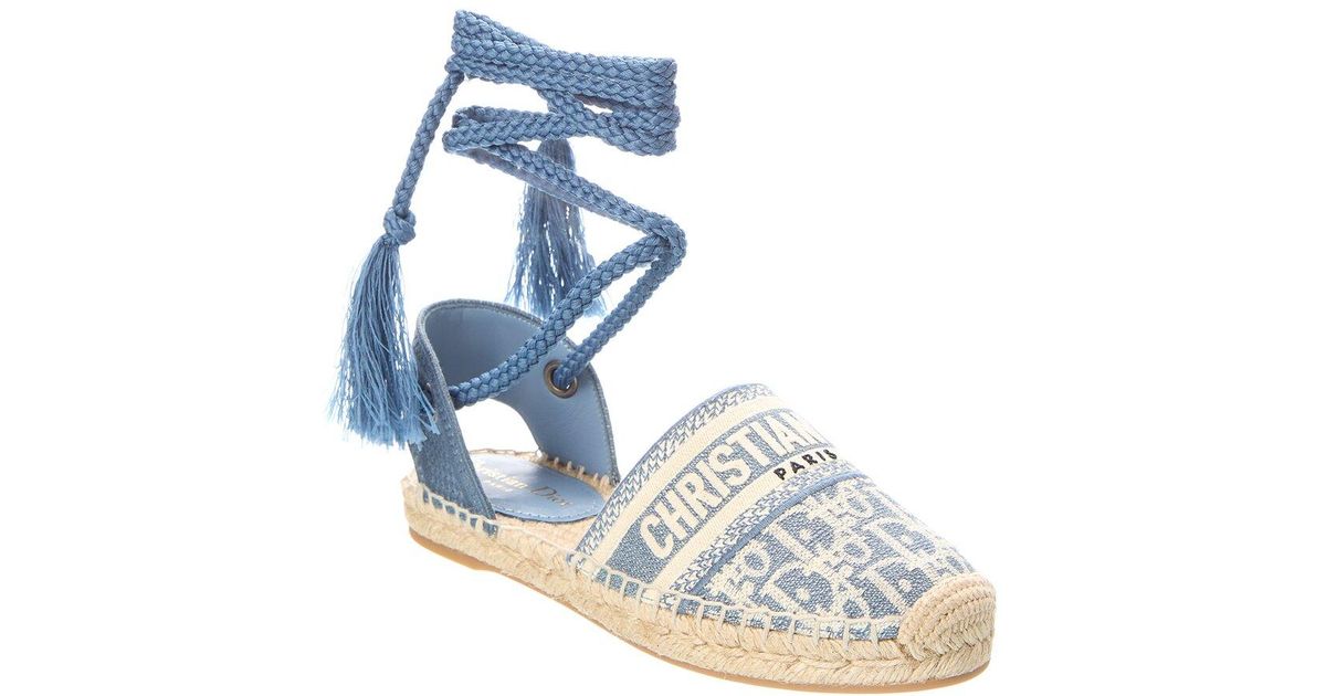 Dior Granville Oblique Canvas Espadrille in Blue | Lyst