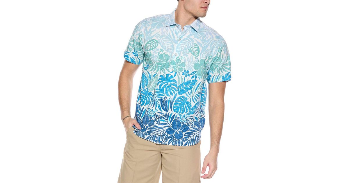 Tommy Bahama Men's Nova Wave Jungle Party Camp Shirt - Victoria Blue
