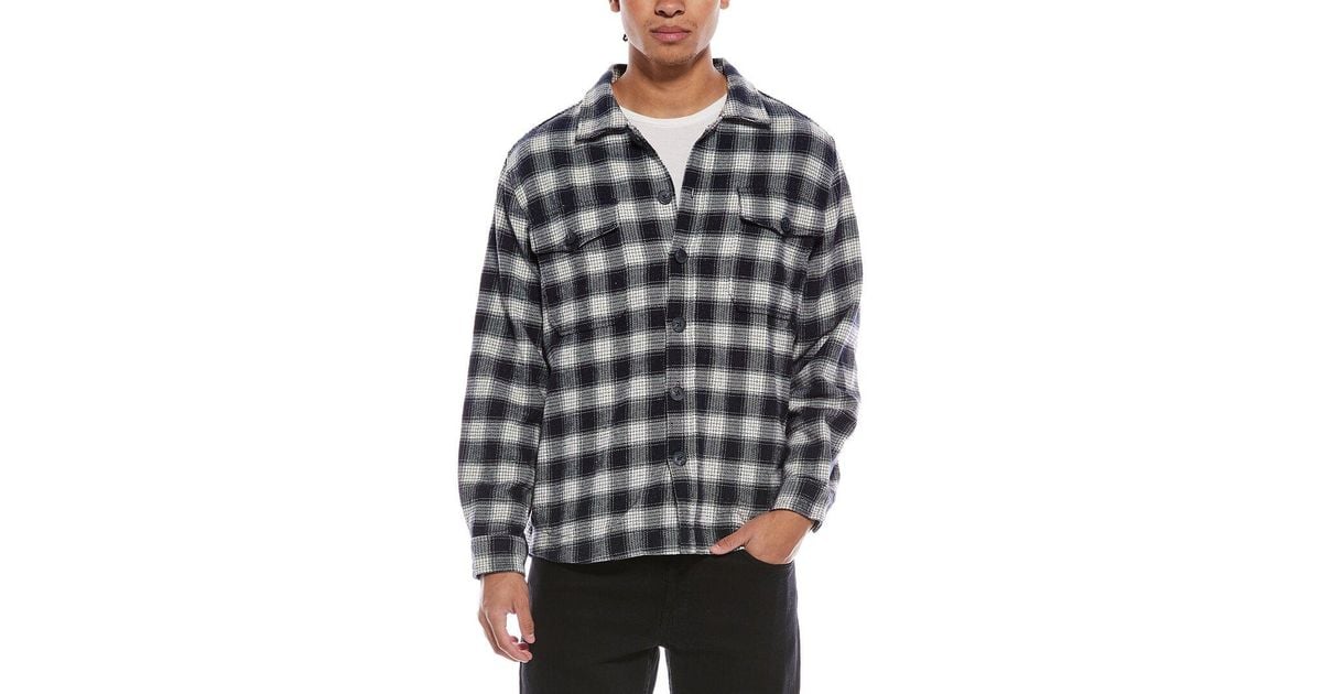 Stone Rose Textured Knit Shacket in Grey for Men | Lyst UK