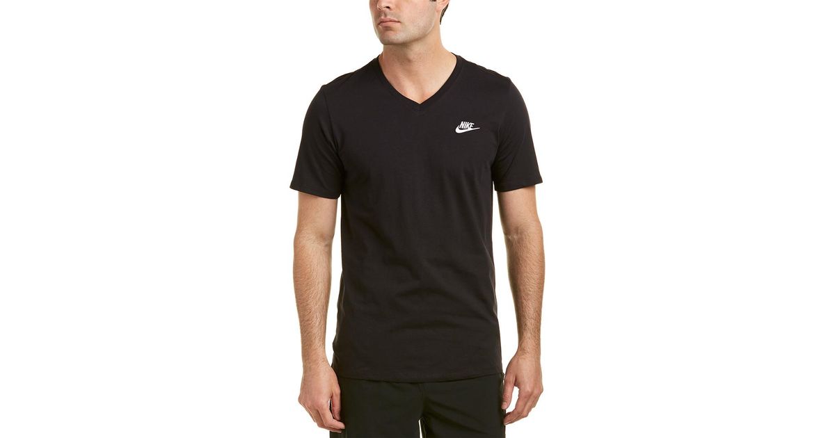 Nike Cotton V-neck T-shirt in Black for Men - Lyst