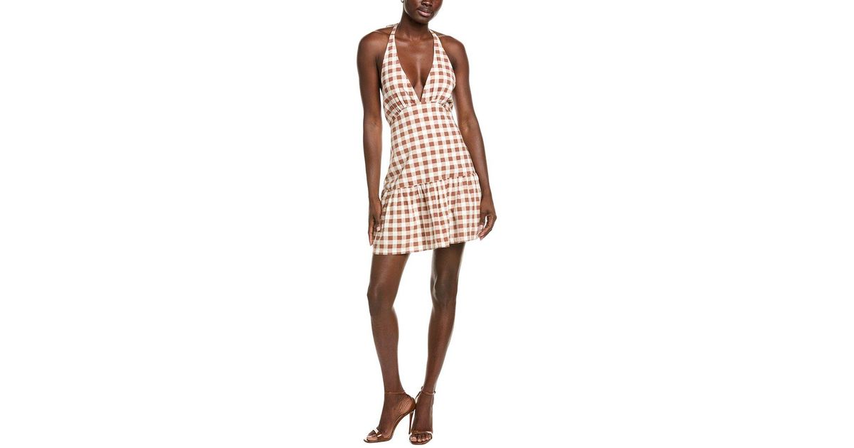 Free People Cecil Linen-Blend Mini Dress in Brown | Lyst
