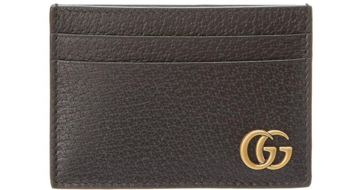 Gucci GG Marmont Leather Money Clip Card Holder in Black for Men 