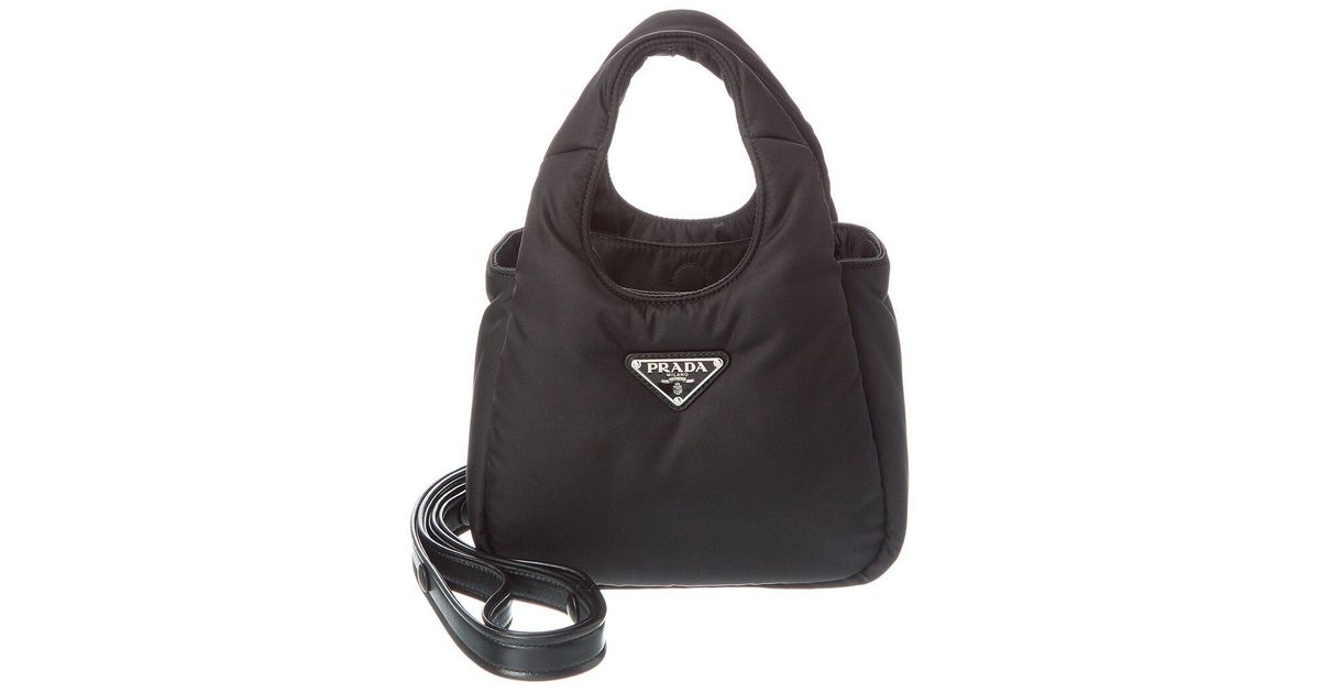 Prada Soft Padded Re-Nylon Mini Bag in Black | Lyst