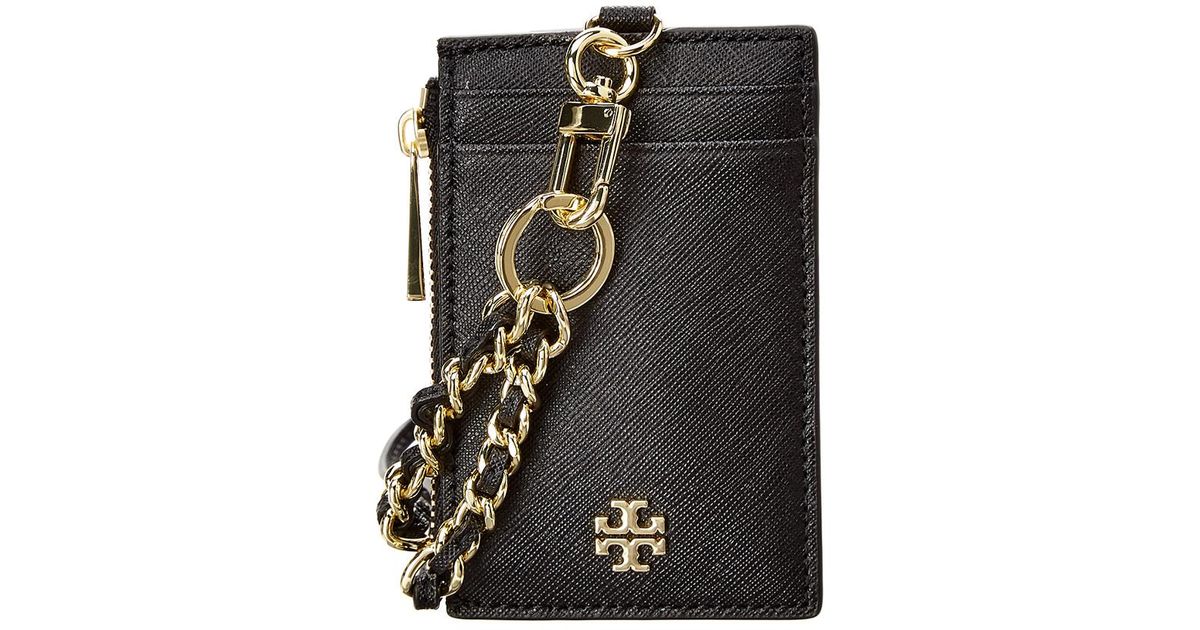 Tory Burch Emerson Leather Lanyard in Black | Lyst