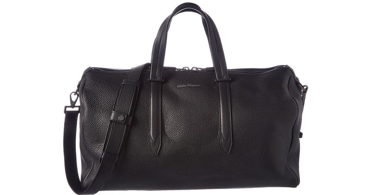 Ferragamo Firenze Leather Duffel Bag in Black for Men - Lyst