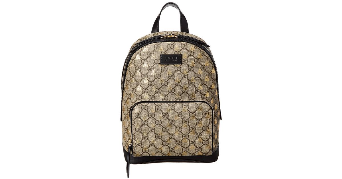 Gucci Gg Supreme Bee-print Backpack in Brown | Lyst