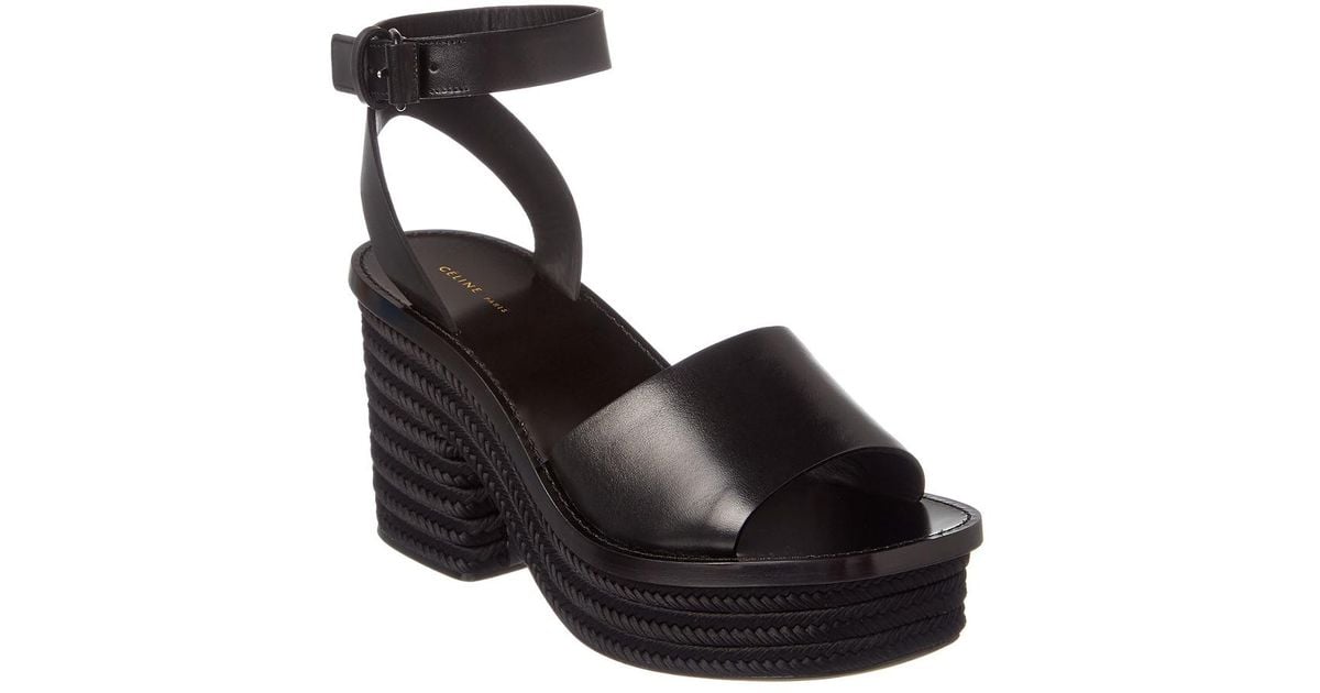 Sandal Céline Braided Leather Black Platform l1Tc3FKJ