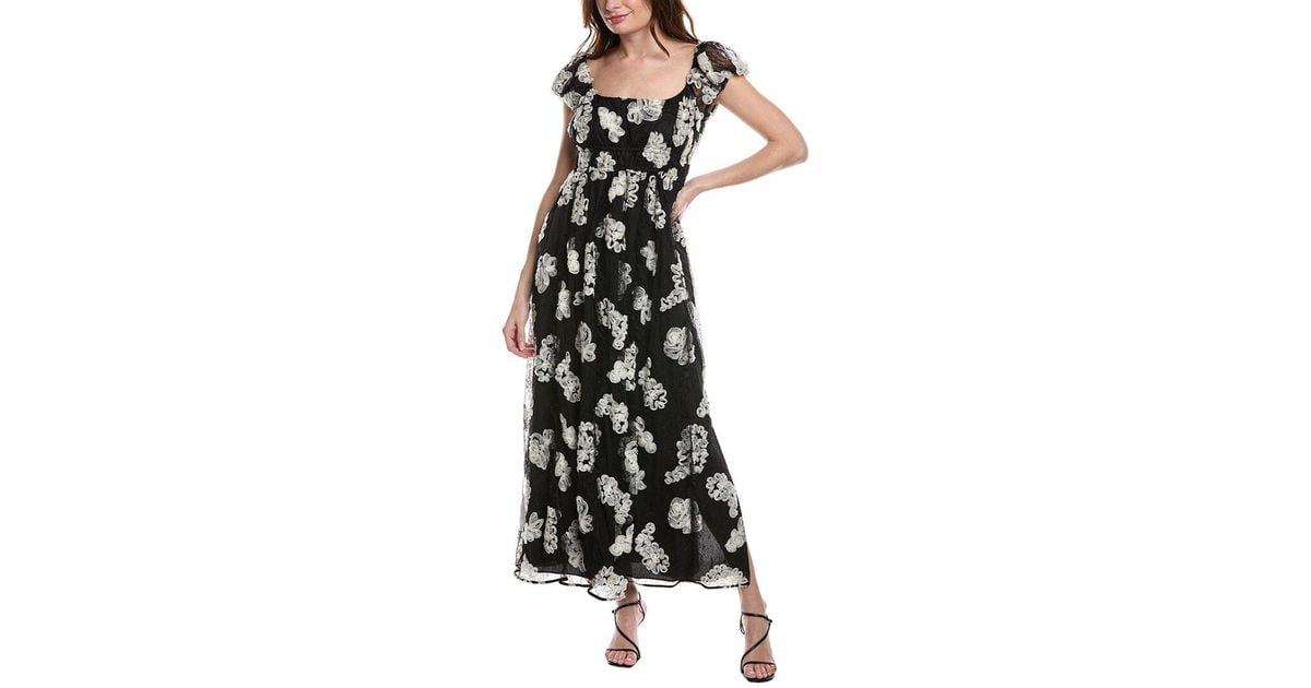 rebecca taylor ribbon lace dress Rebecca Taylor Ribbon Lace Silk Maxi Dress
