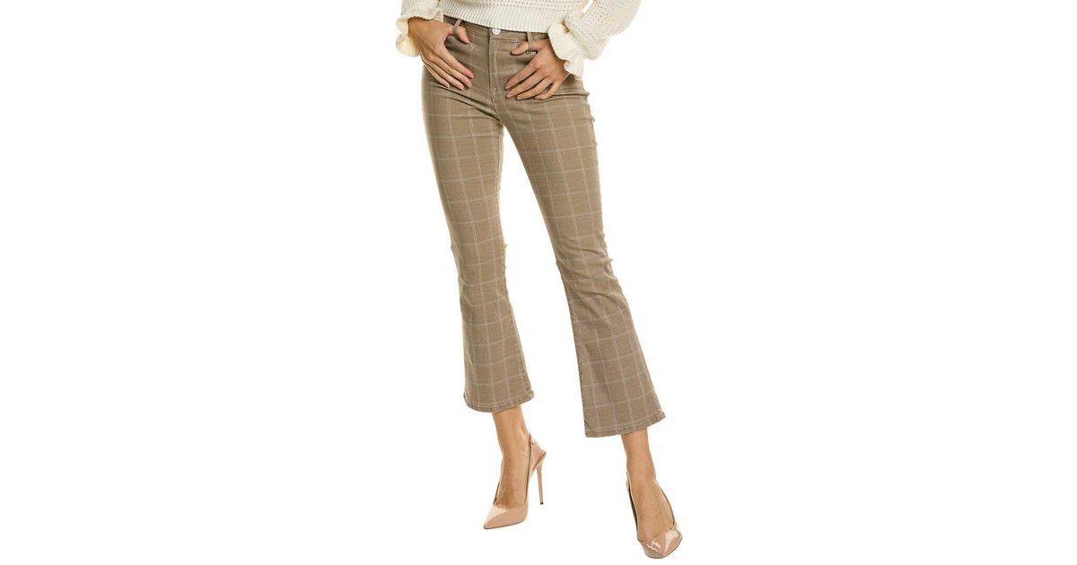 FRAME Le Crop Oxford Plaid Mini Bootcut Jean in Natural Lyst