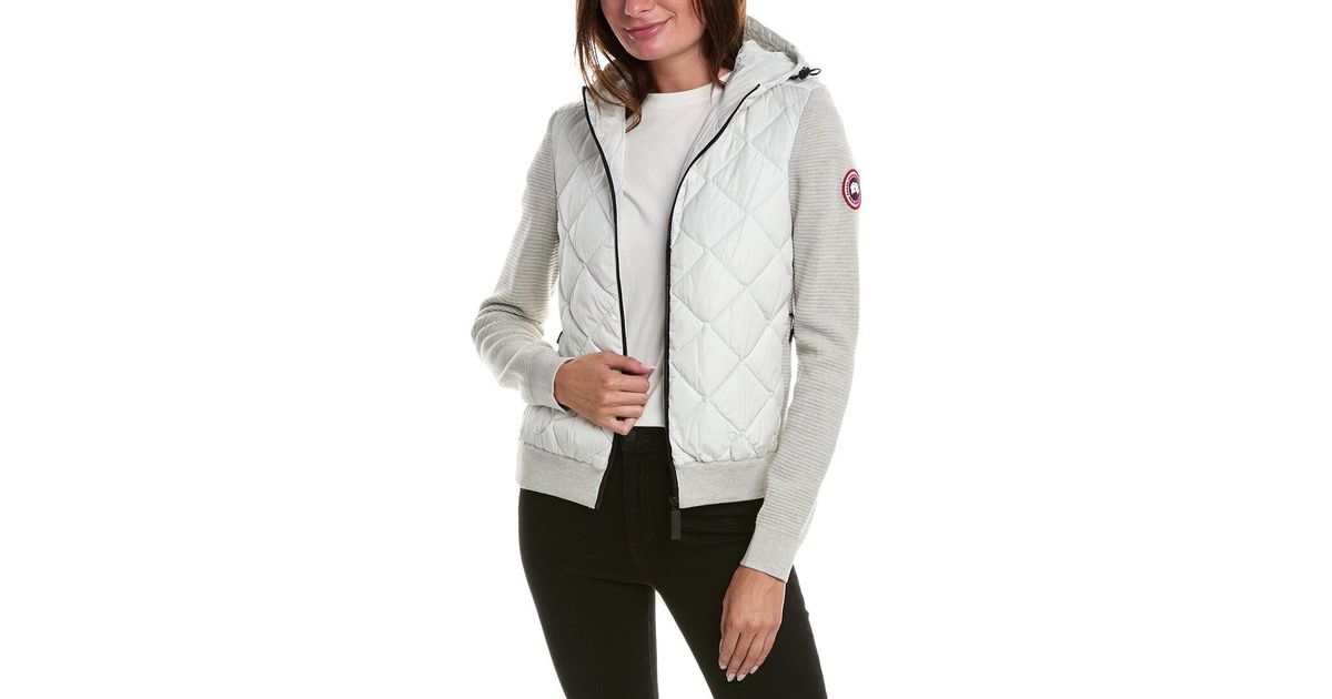 Canada Goose Hybridge Quilted Knit Wool Hoodie in Grey | Lyst UK