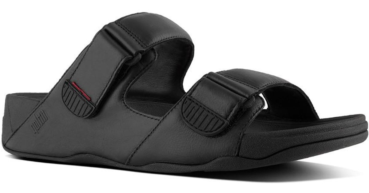 Fitflop Gogh Moc Leather Slide in Black for Men - Lyst