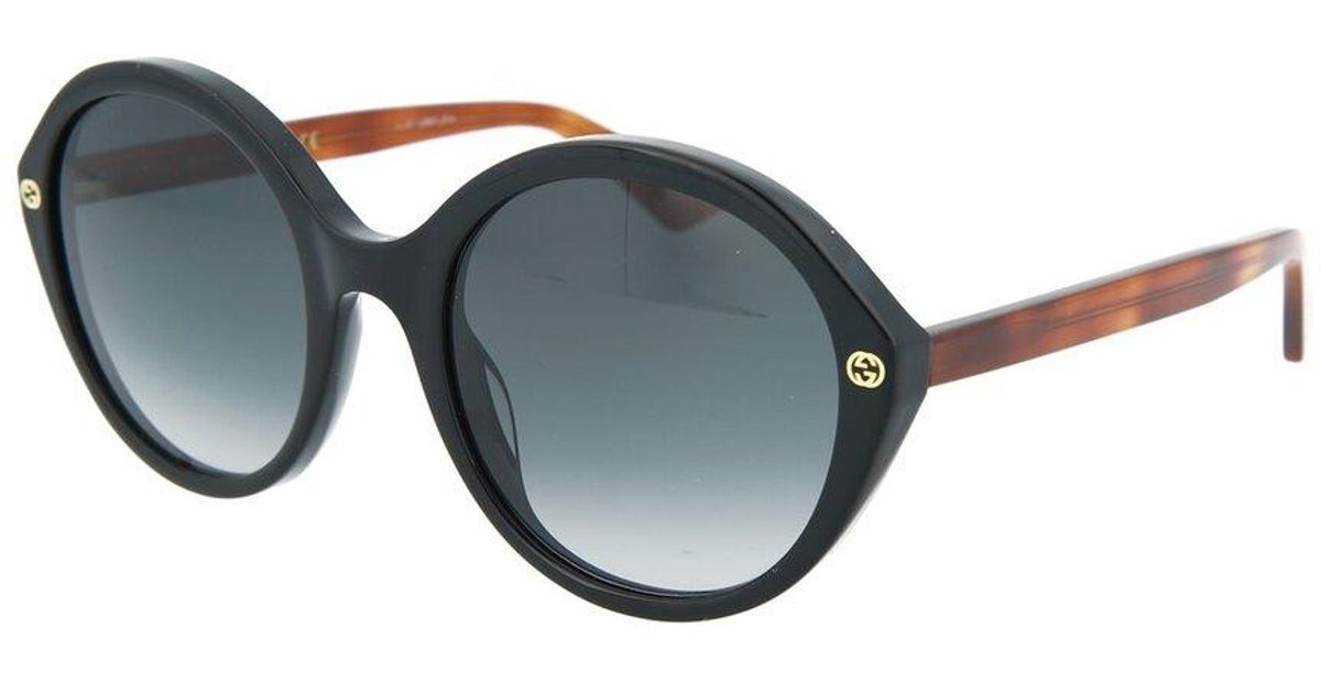Gucci Oval Black Ladies Sunglasses GG0023S003 Mm Sunglasses Lyst Australia
