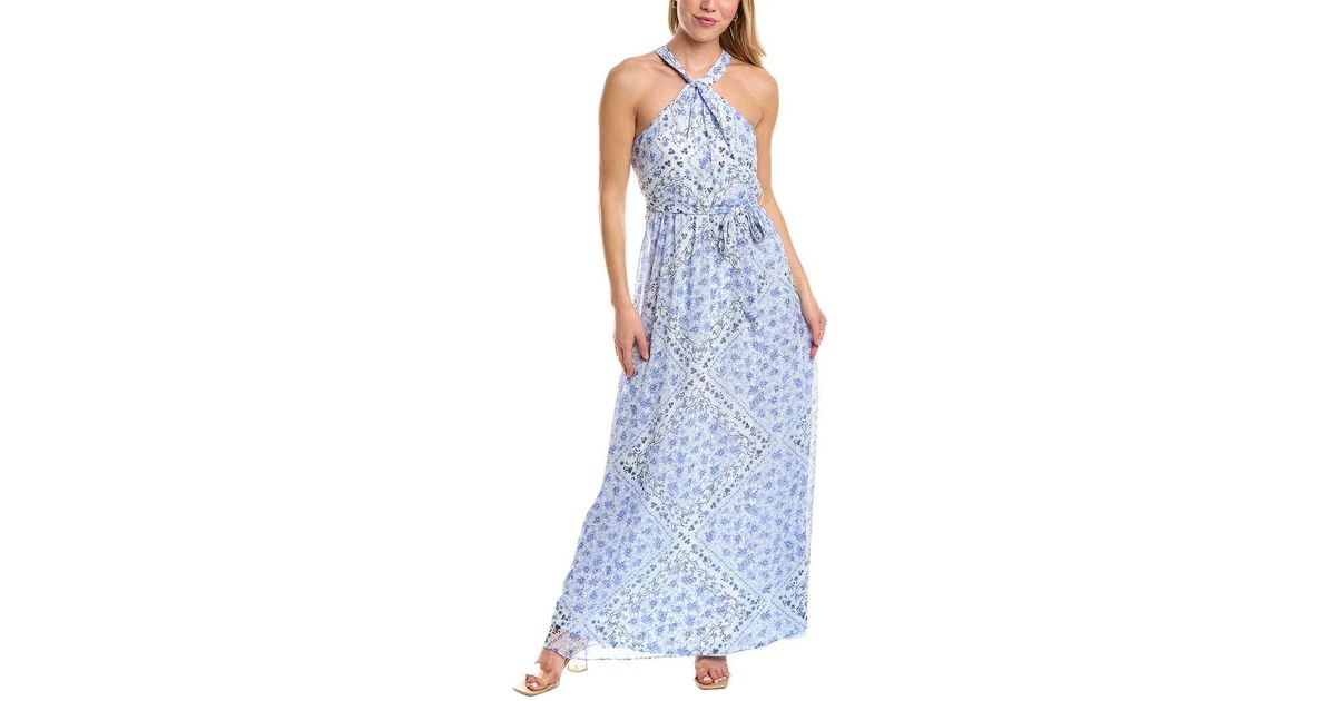 Laundry by Shelli Segal Halter Maxi Dress in Blue Lyst