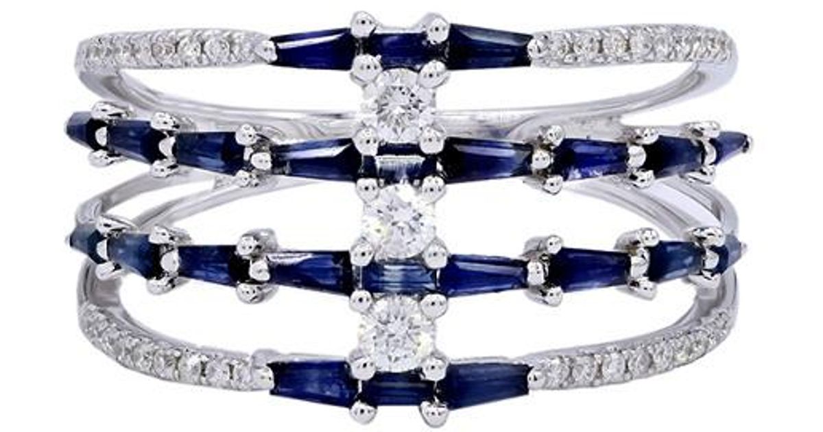Diana M. Jewels . Fine Jewelry 14k 1.69 Ct. Tw. Diamond & Sapphire Ring ...