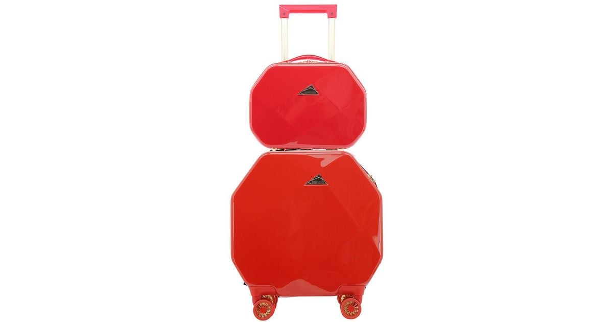 kensie gemstone octagon 2pc spinner and cosmetic case