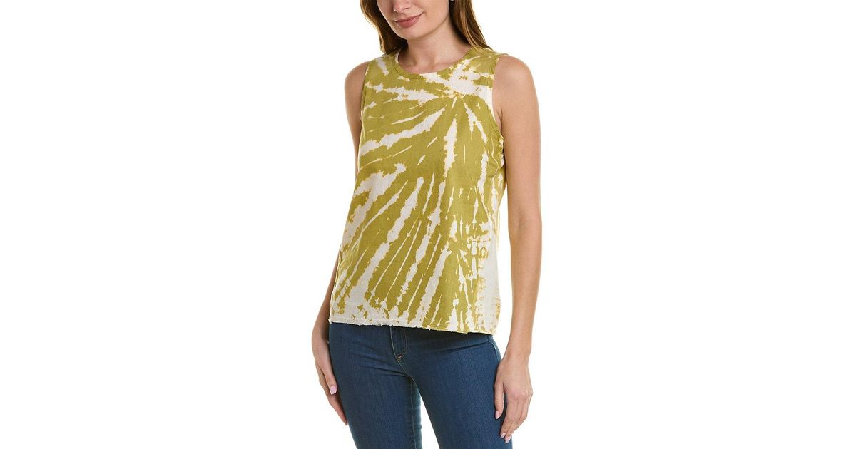 XCVI Wearables Adeline Linenblend Tank in Yellow Lyst