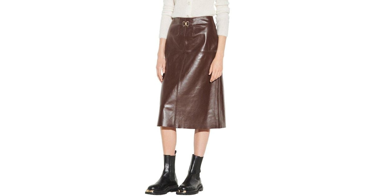Sandro green top leather skirt