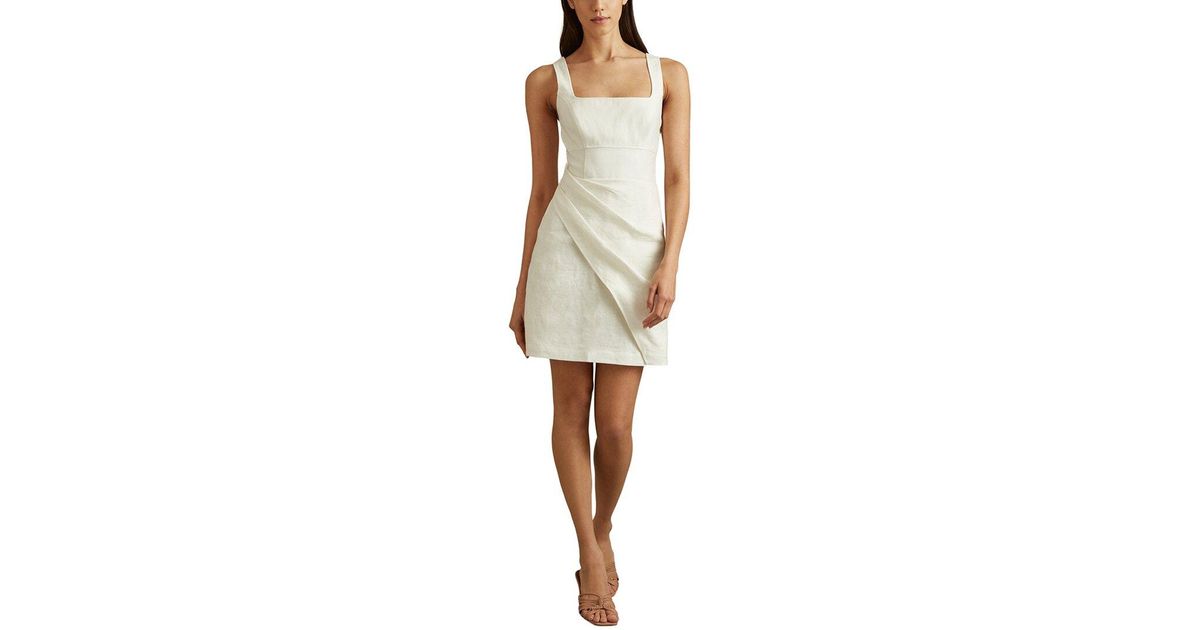 reiss piper linen dress Buy Reiss Brown Piper Linen Pleat Detail Mini Dress from Next USA