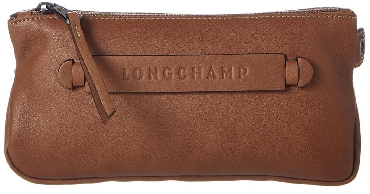 Longchamp 3d Leather Pouch in Brown - Lyst