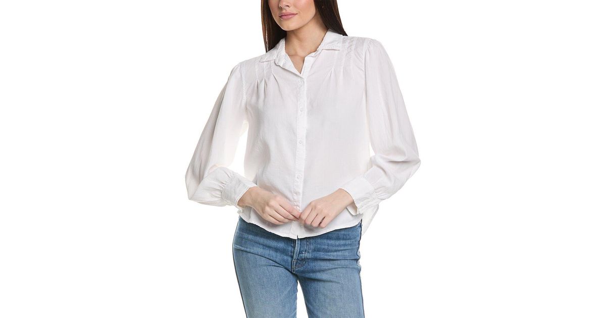 Bella Dahl Pintucked Button-down Shirt in White