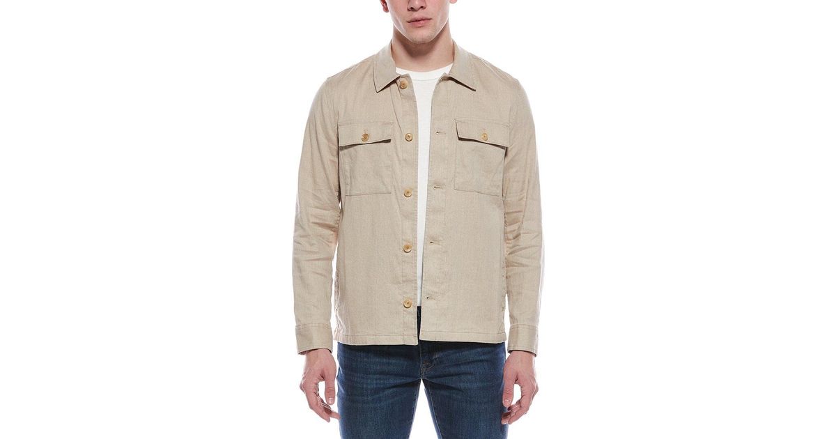 Faherty Movement Flex Linen-Blend Shirt Jacket in Natural for Men | Lyst UK