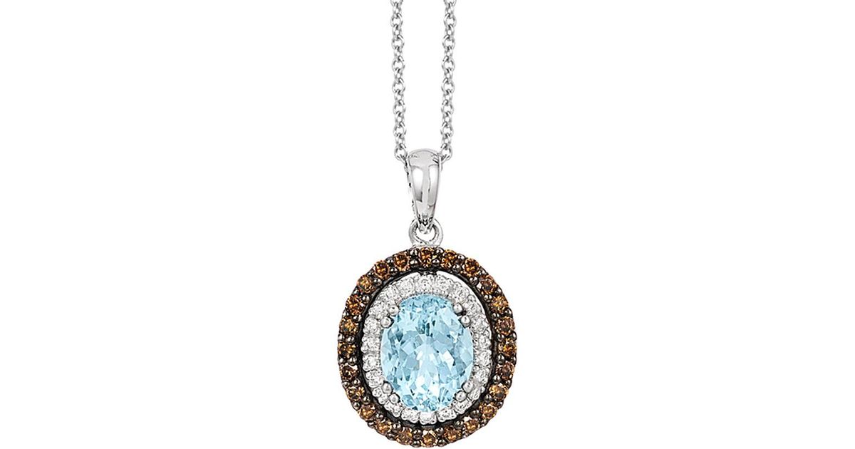 Le Vian ? 14k 1.91 Ct. Tw. Diamond & Aquamarine Necklace in Metallic Lyst