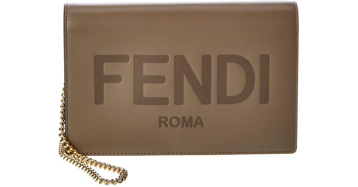 Fendi Logo Leather Shoulder Bag - Lyst