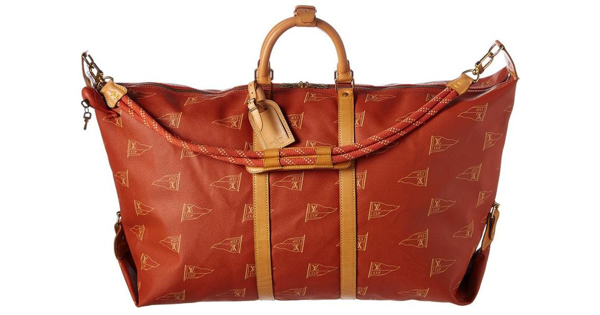 Louis Vuitton Limited Edition Orange America's Cup Canvas Boston Bag Lyst