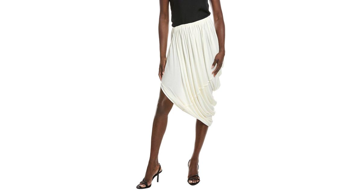 Co. Jersey Draped Skirt in Natural | Lyst UK