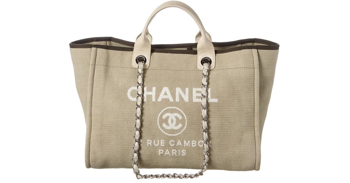chanel tote brown canvas