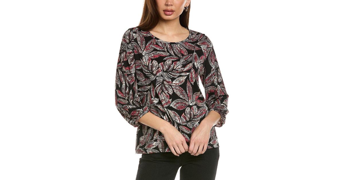 Jones Topping Jones New York Puff Cuff Top in Black | Lyst