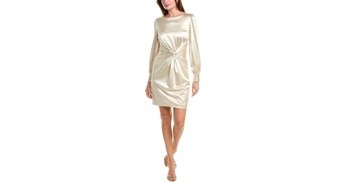 Donna Ricco Satin Sheath Dress in Natural Lyst Australia