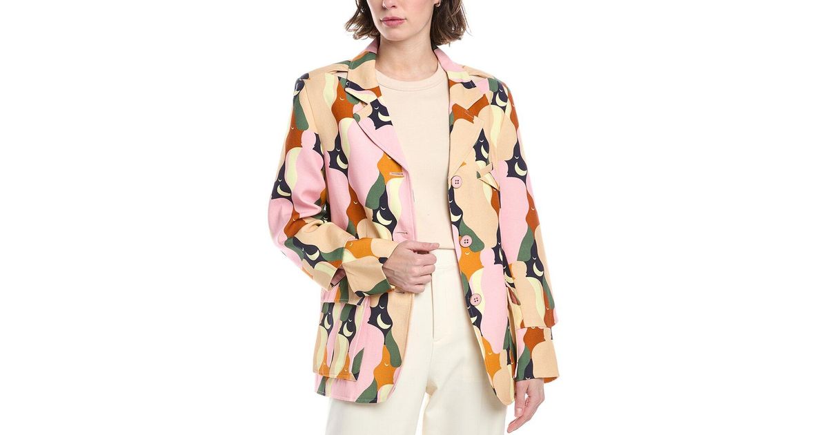 FARM Rio The Kiss Multicolor Cutout Blazer in Pink | Lyst