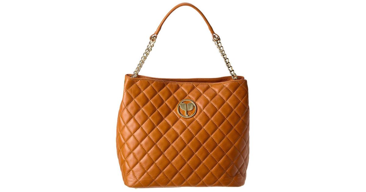 Persaman New York Talia Quilted Leather Tote in Brown Lyst