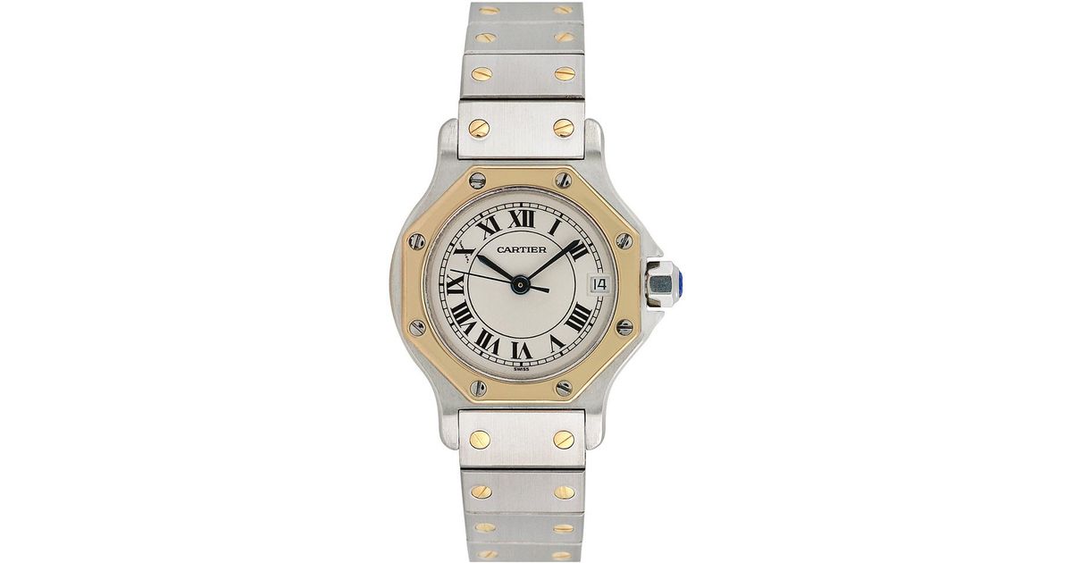 Cartier Cartier 1990s Women's Santos Octagon Watch in Metallic Lyst