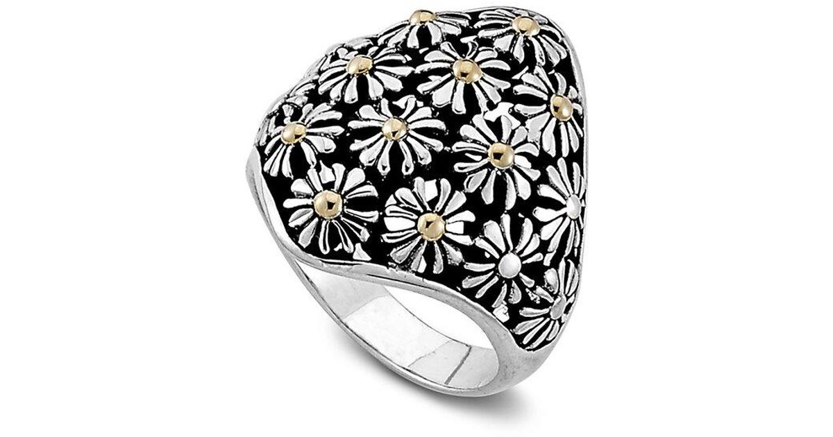 Samuel B. 18k Over Silver Flower Ring in White | Lyst