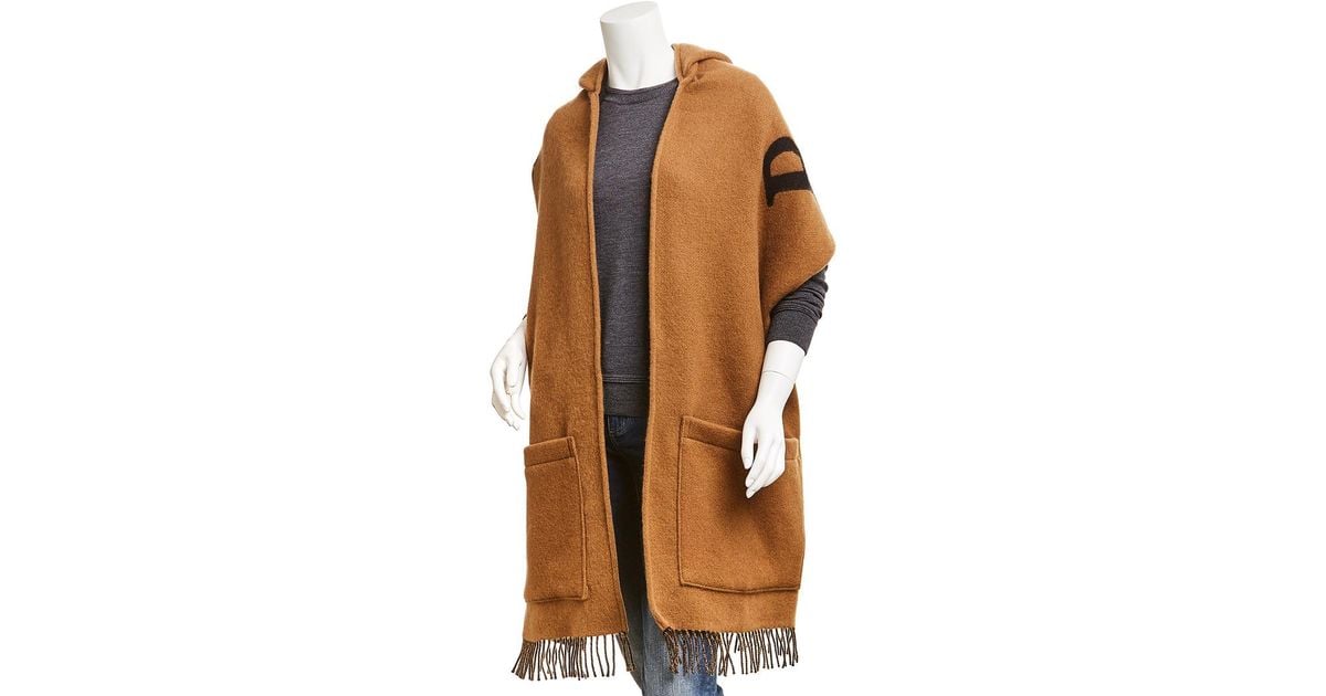 Archive logo wool sales cashmere hooded scarf