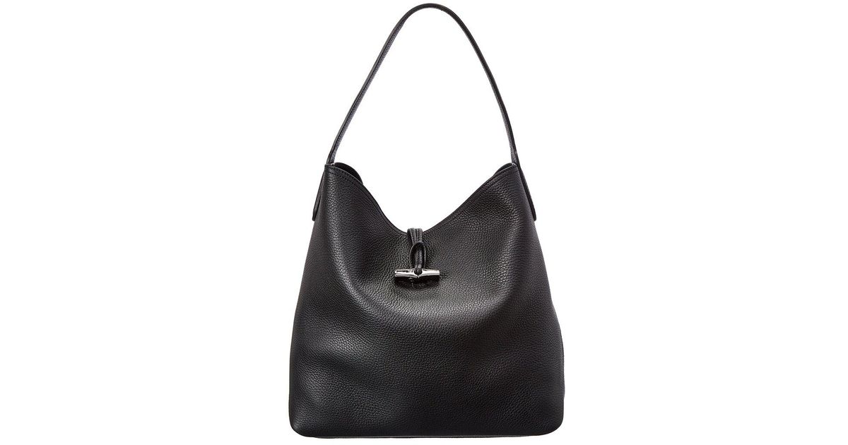 Longchamp Roseau Essential Leather Hobo Bag in 1 (Black) | Lyst Australia