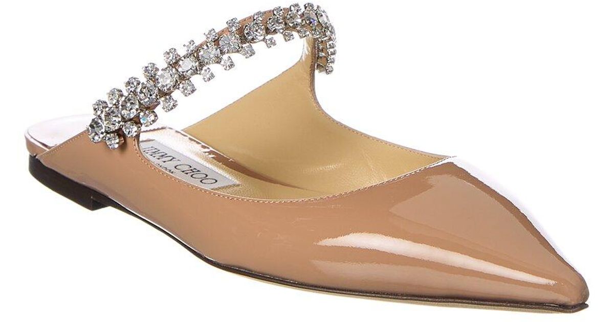 Jimmy Choo Leather Bing Patent Flat in Pink | Lyst Canada
