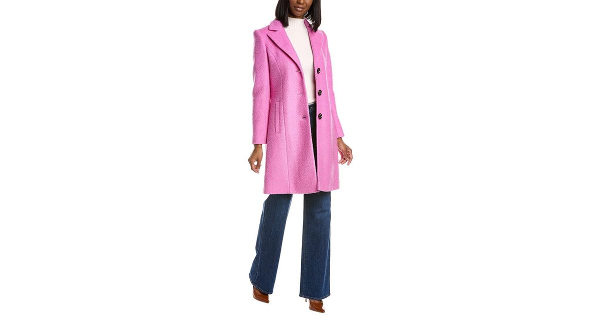 Sam Edelman Notch Collar Woolblend Coat in Pink Lyst