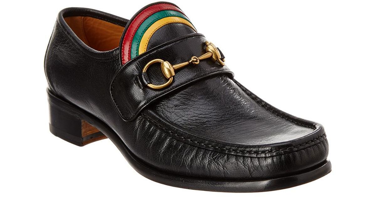 Gucci Vegas Rainbow Horsebit Leather Loafer in Black for Men | Lyst UK