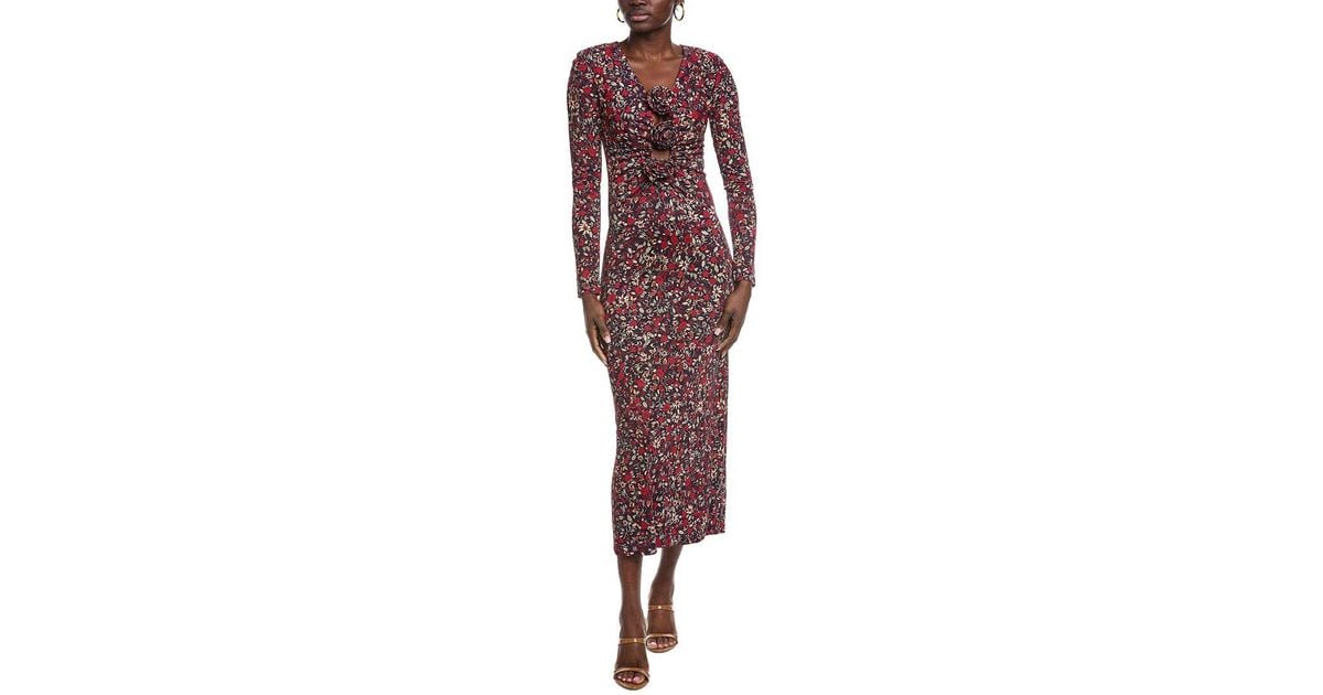 FARM Rio Chelsea Garden Flowers Deep Neckline Long Sleeve Maxi Dress in ...