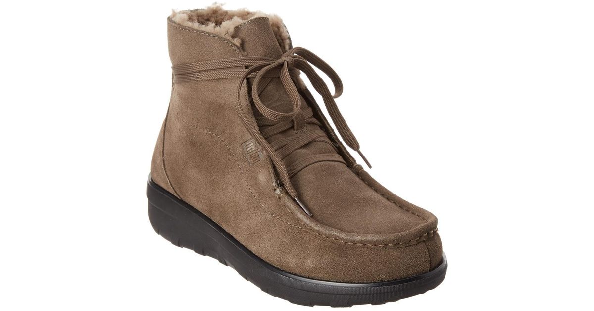 Fitflop Leather Loaff Nubuck Boot in Brown | Lyst