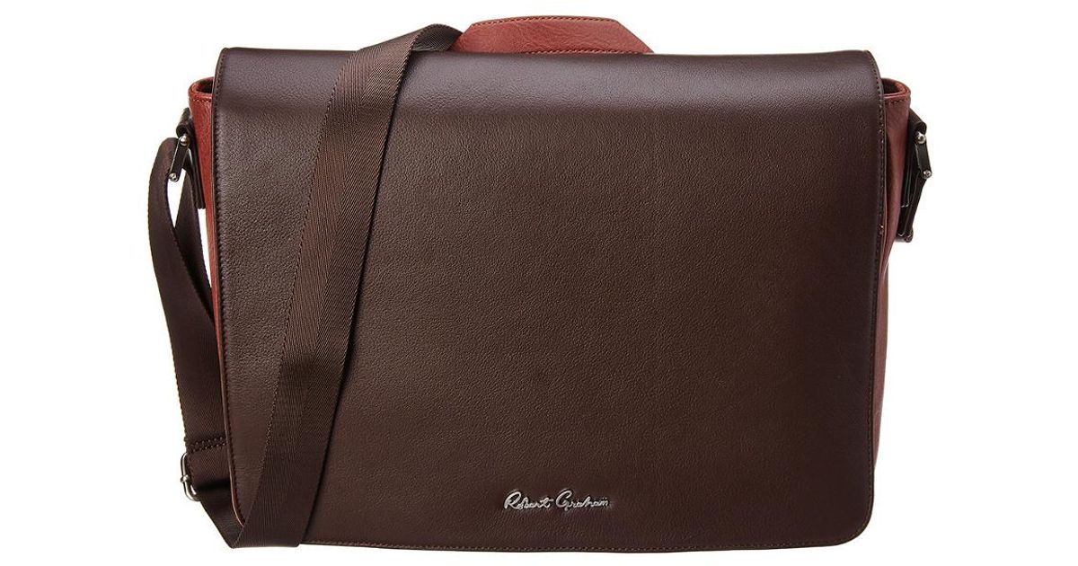 robert graham mulberry leather messenger bag